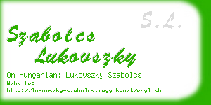 szabolcs lukovszky business card